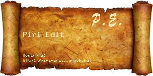 Piri Edit névjegykártya